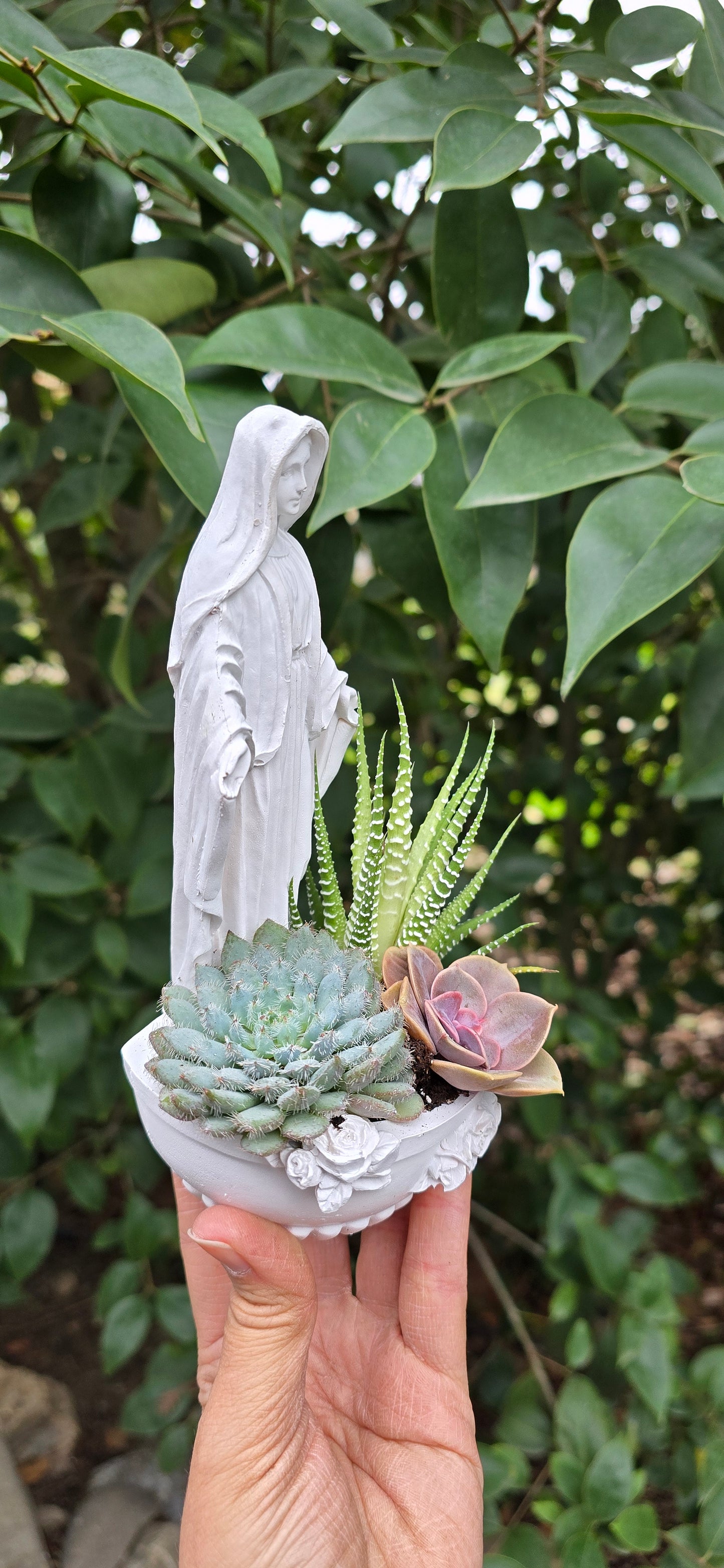 Virgin Mary Statue Planter