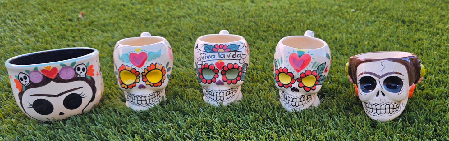 Day of the Dead Skull Ceramic Mug
