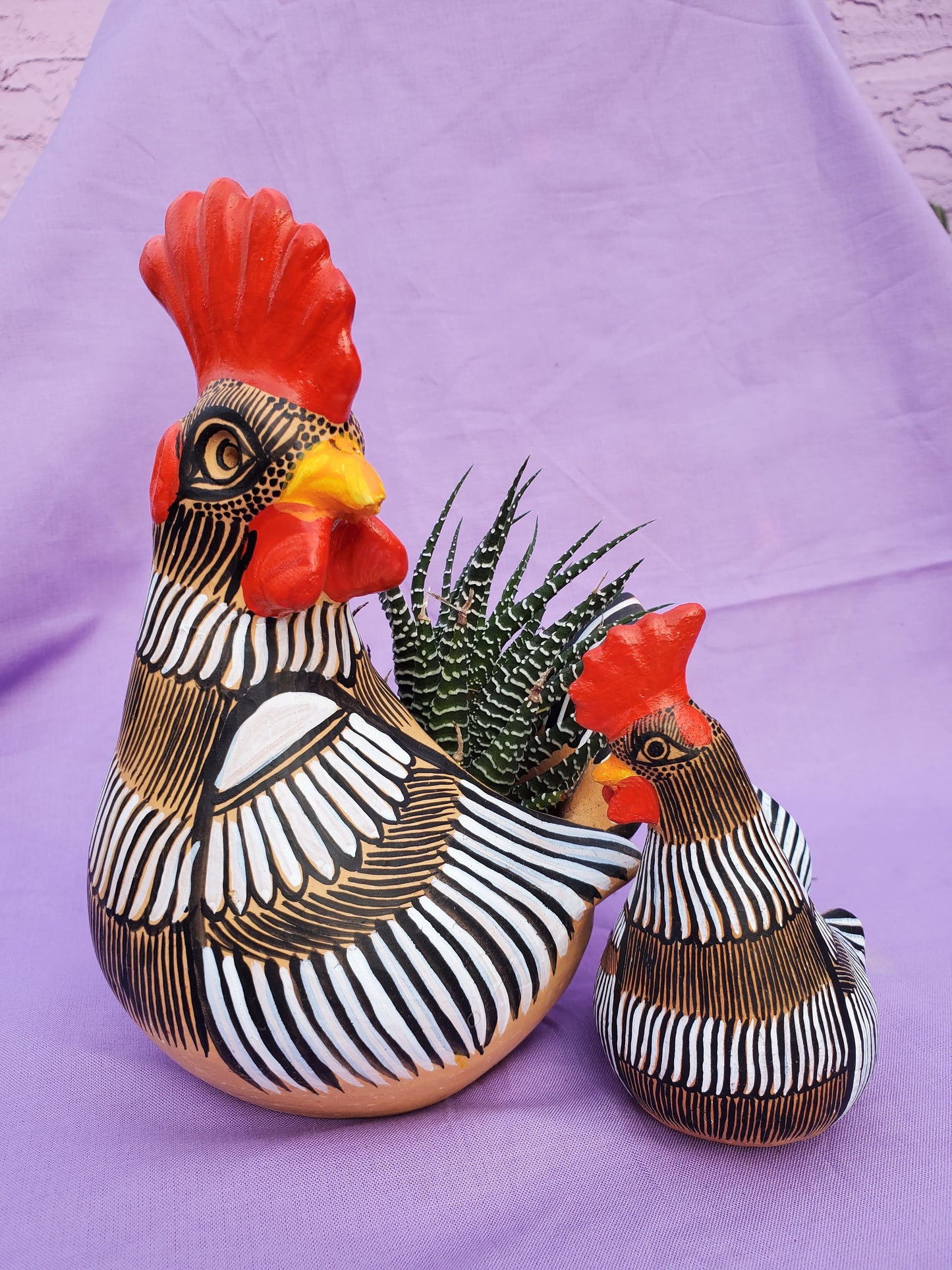 Shippable Rooster/Chicken Planter  11  inch ,8  inches and 4 inches