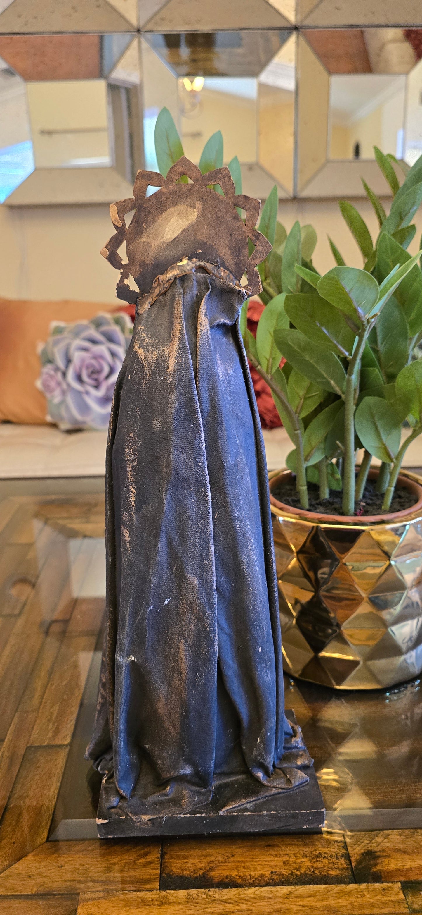 Painted Canvas Dress Virgin 17 inches tall