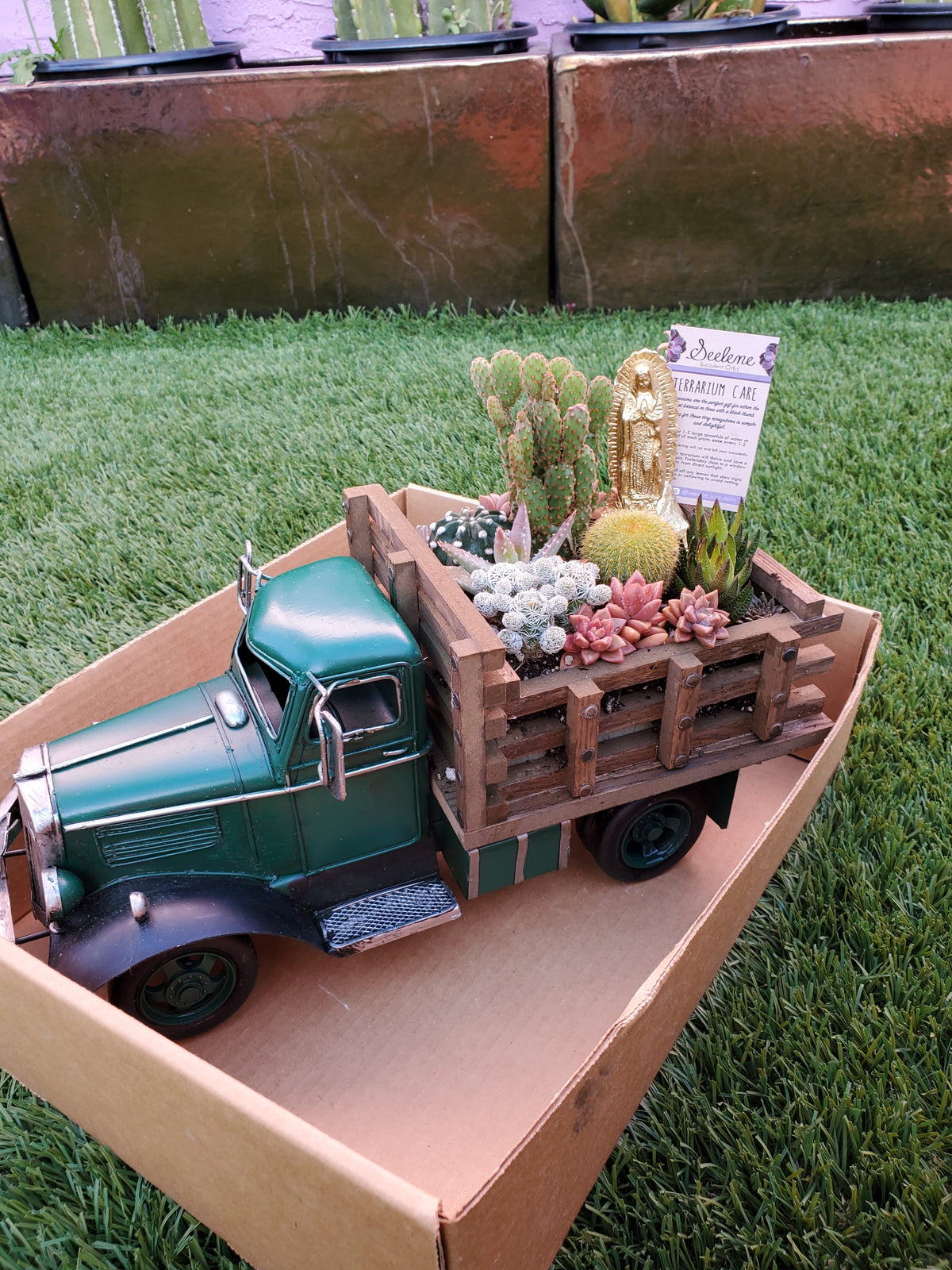 Vintage Green Truck DIY PLANTER