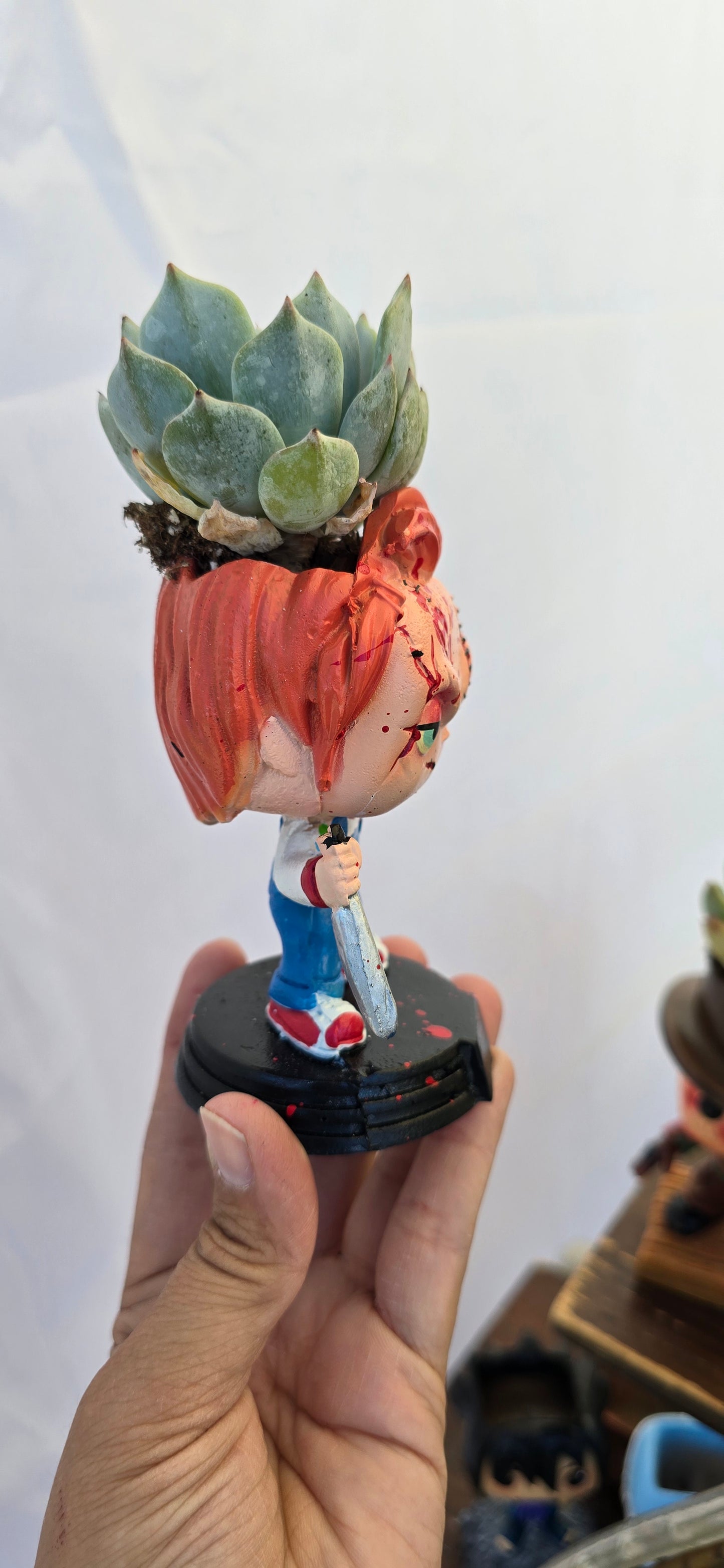Scary Planters! Jason Chucky Tiffany Coraline Jason Michael Jack Sally  Frankenstein Elizabeth -Funko style DIY PLANTER