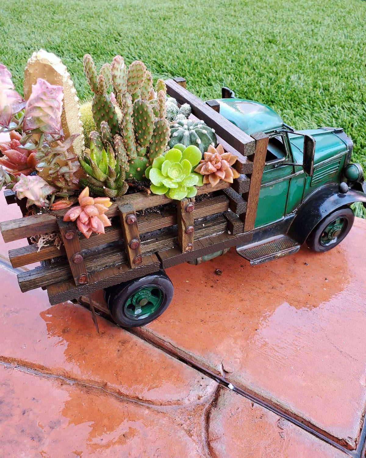 Vintage Green Truck DIY PLANTER